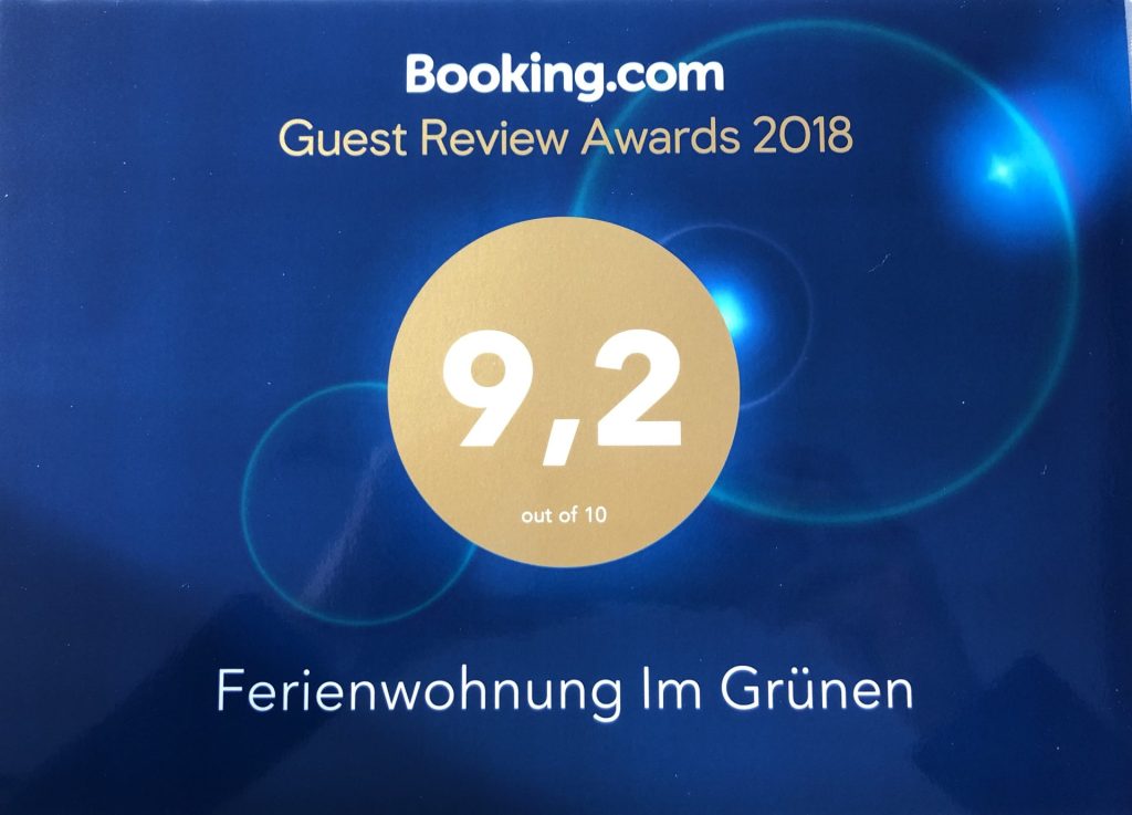 Wir haben 2018 den Booking.com Guest Review Award 2018 gewonnen und freuen uns dies seitdem fortzuführen